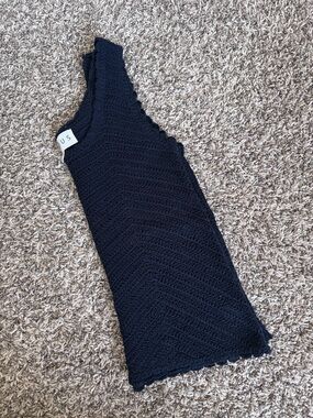 HIATUS Crocheted Scalloped Knit Tank Top